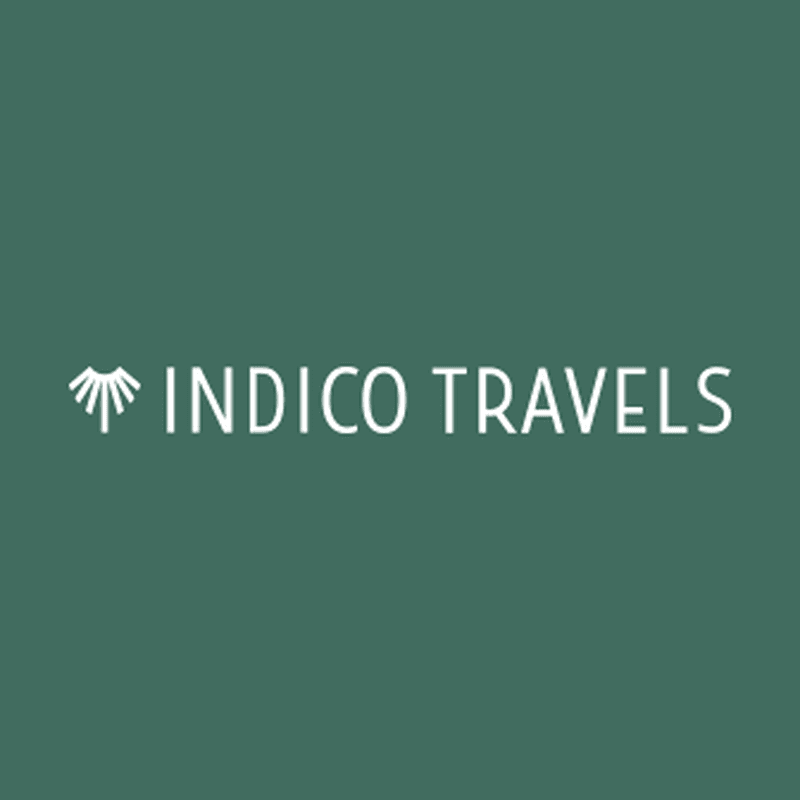 Indico Travels logo square on green